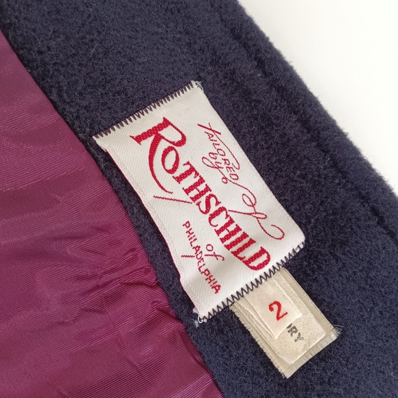 Vintage Rothchild USA Union Made wool Melton Fancy Coat + Brass Crested Buttons - Picture 13 of 14